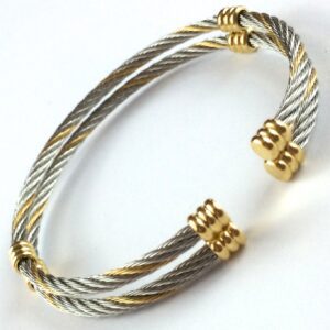 Gold and silver twisted bracelet