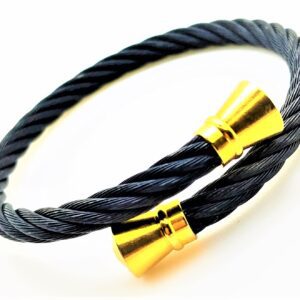 Elegant black and gold cable bracelet