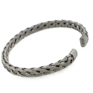 Mesh Stainless Silver Bangle