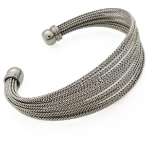 Fan Stainless Silver Bangle