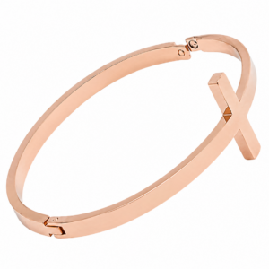 Cross Stainless Rose Gold Bangle